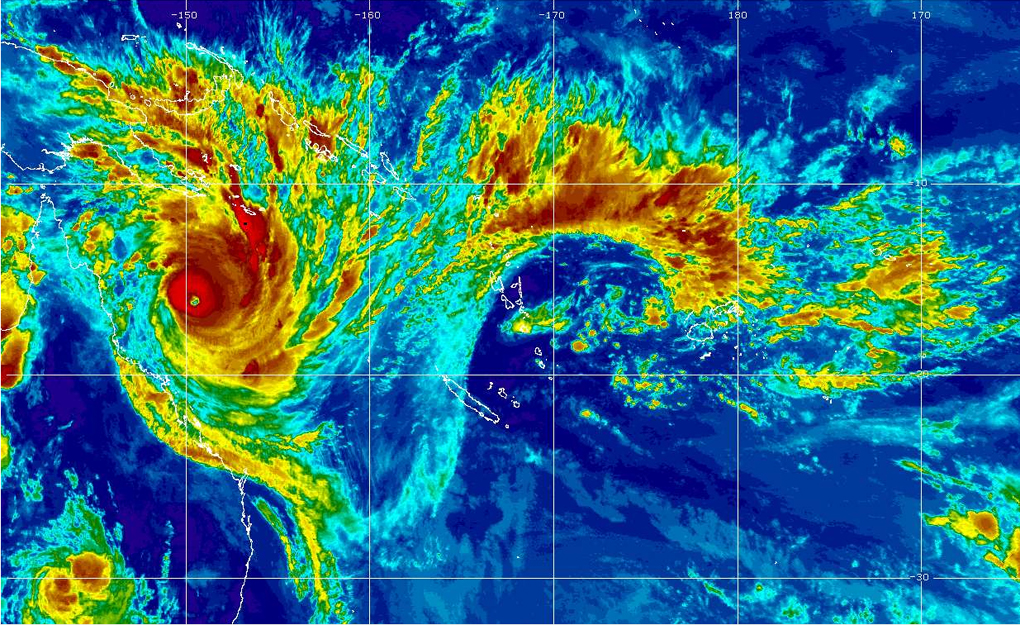 Tropical Cyclone Yasi was upgraded during the night to a sever Category 5 