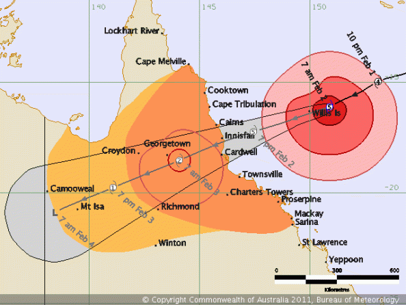 Update On Cyclone Yasi. imagery of Cyclone Yasi.